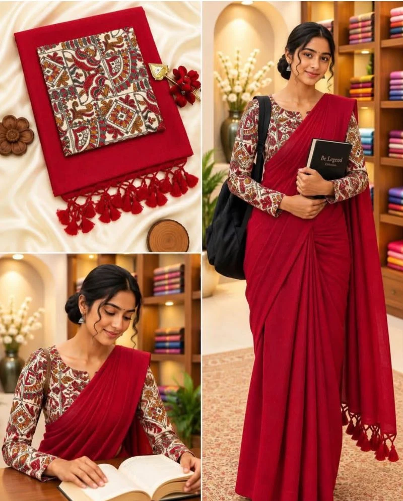 Sccf Office B Khadi Cotton Fancy Saree Collection 4