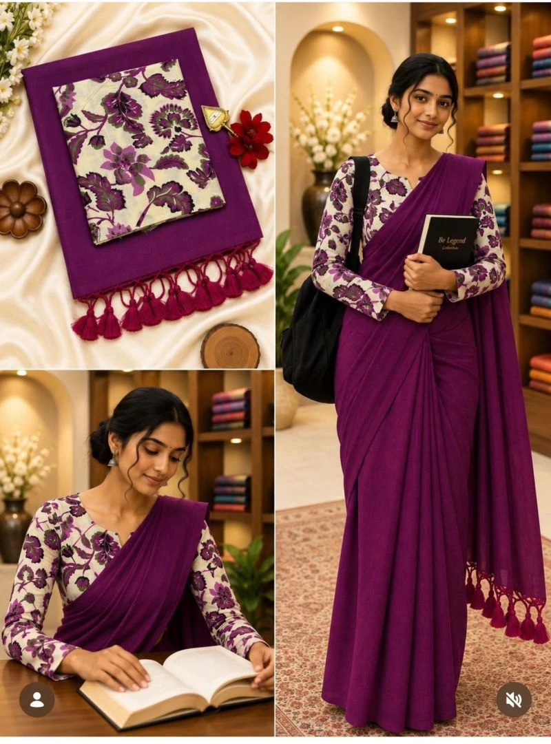 Sccf Office B Khadi Cotton Fancy Saree Collection 8
