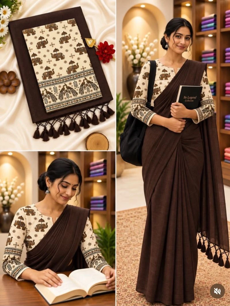 Sccf Office B Khadi Cotton Fancy Saree Collection 9