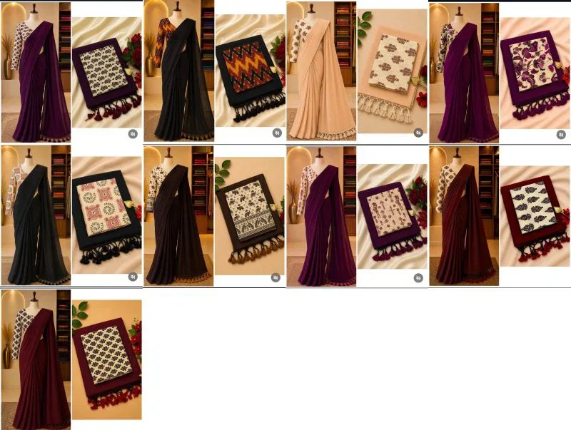 Sccf Office C Khadi Cotton Casual Wear Saree Collection 3