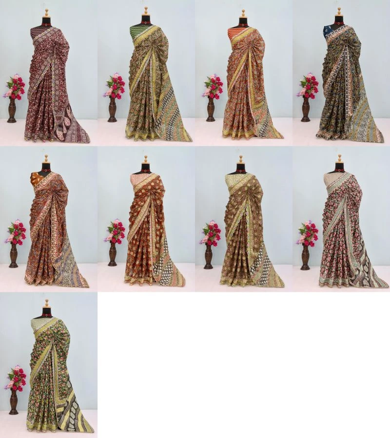 Scdf Kalam D Mul Cotton Embroidered Lace Border Saree 3