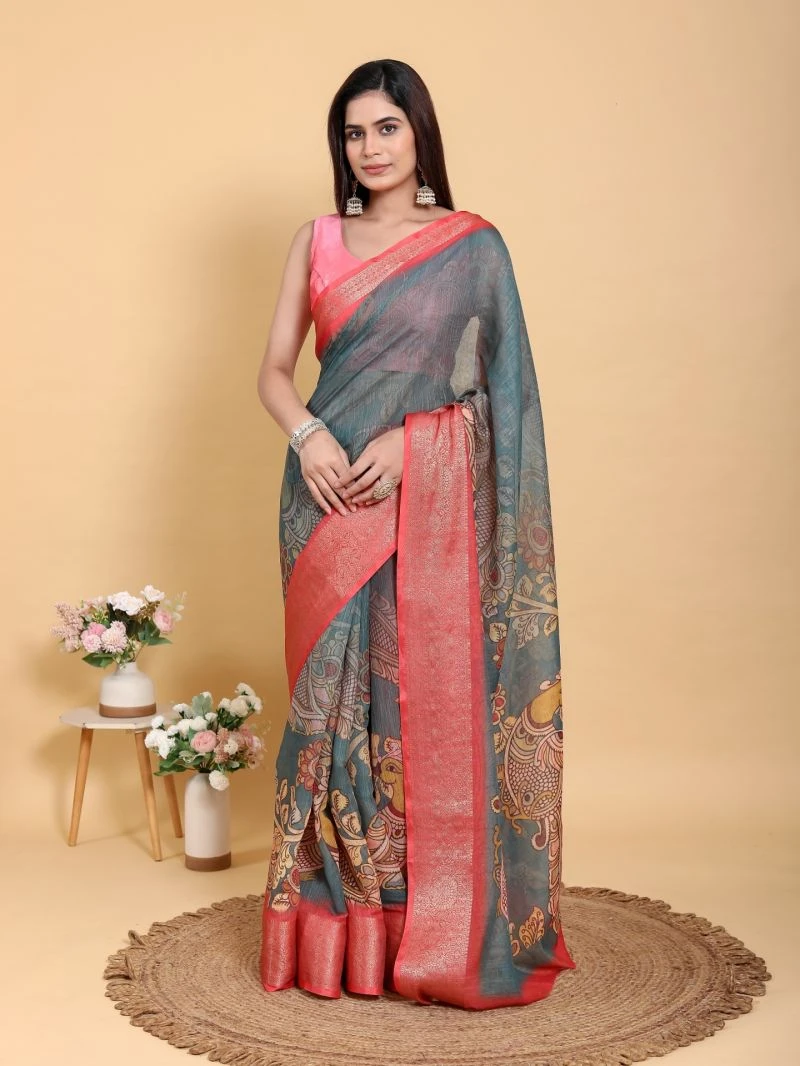 Scgt Gunjan A Linen Jacquard Festive Saree Collection 6