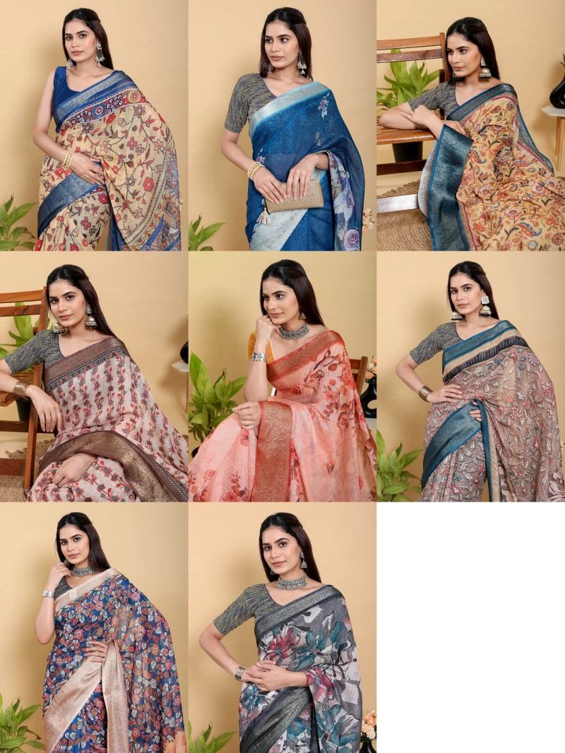 Scgt Gunjan B Linen Jacquard Festive Saree Collection 10