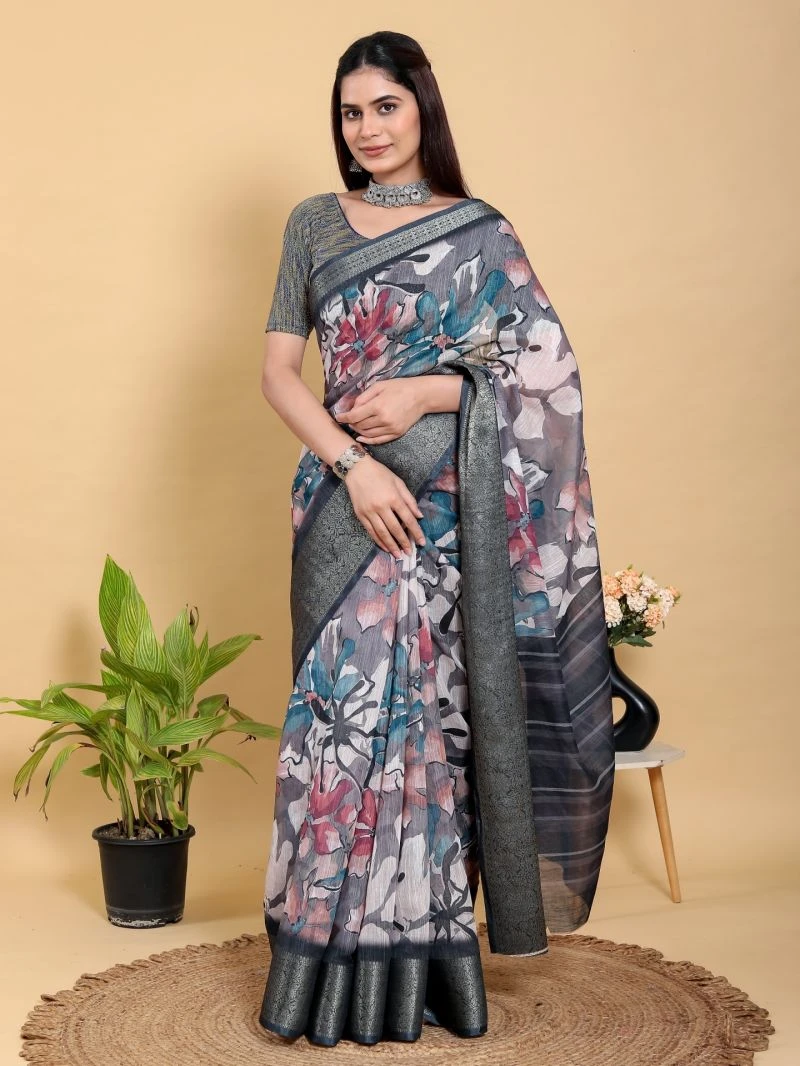 Scgt Gunjan B Linen Jacquard Festive Saree Collection 4