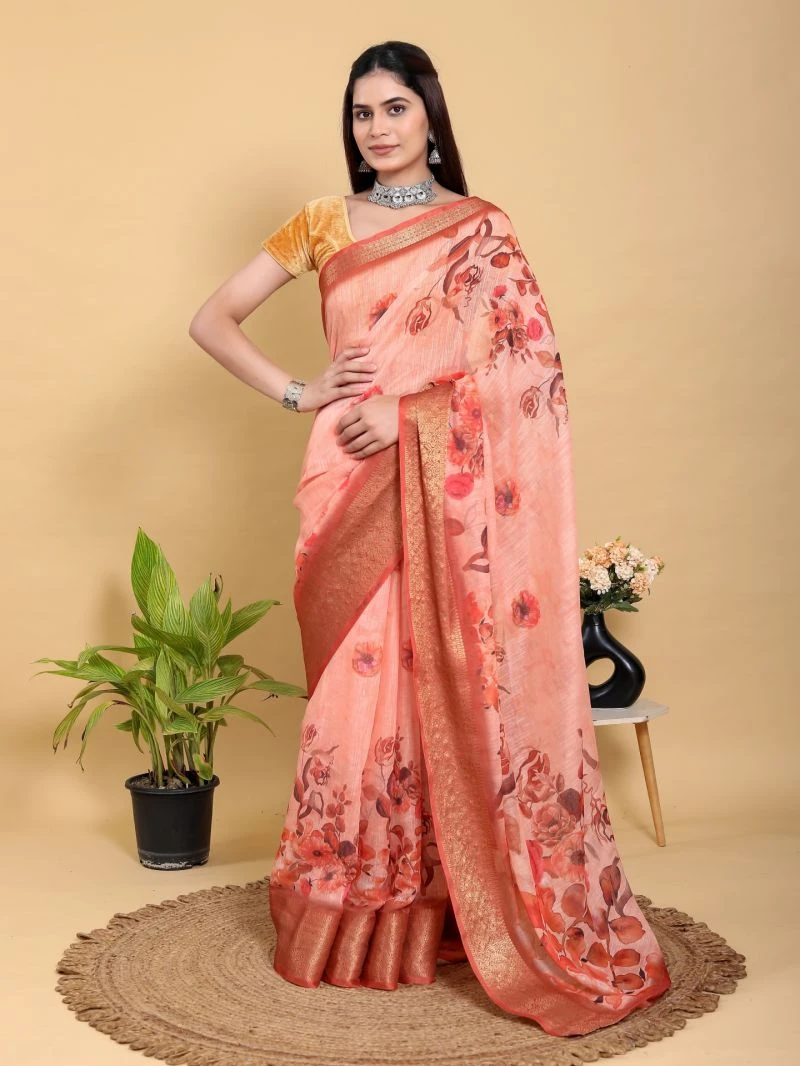 Scgt Gunjan B Linen Jacquard Festive Saree Collection 7