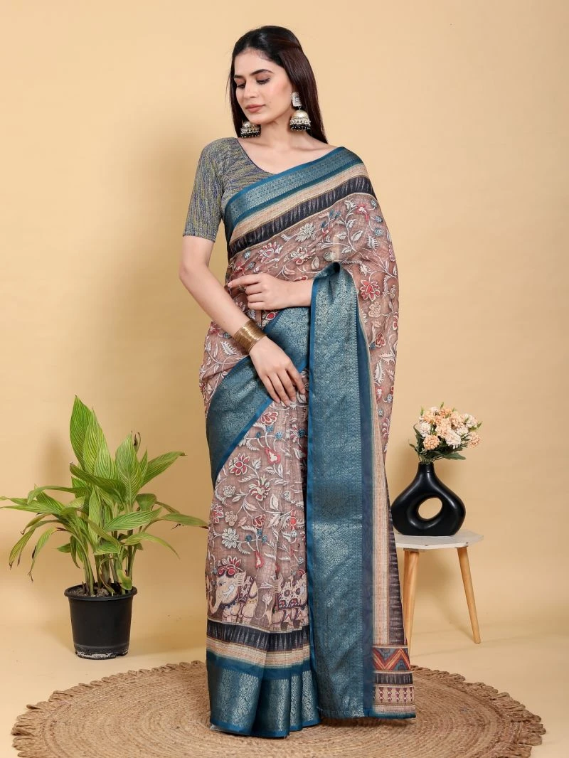 Scgt Gunjan B Linen Jacquard Festive Saree Collection 8