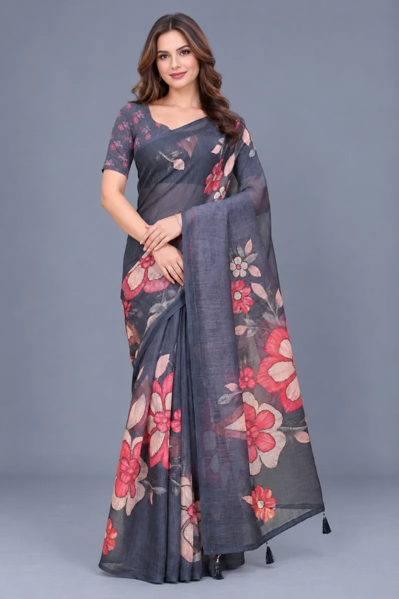 Scgt Shatika B Linen Handloom Saree Collection 12