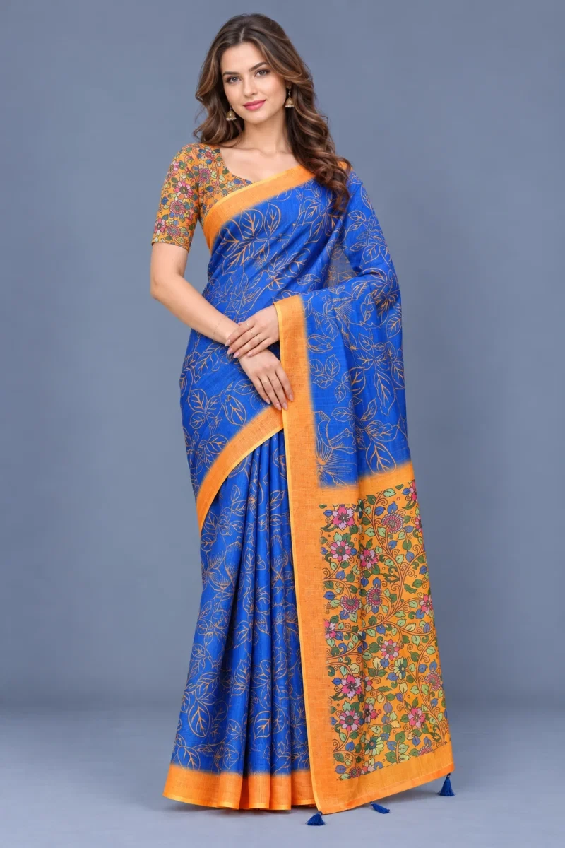 Scgt Shatika B Linen Handloom Saree Collection 13