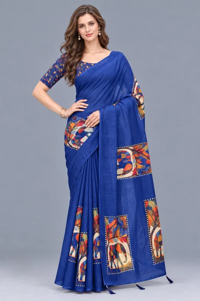 Scgt Shatika B Linen Handloom Saree Collection 14