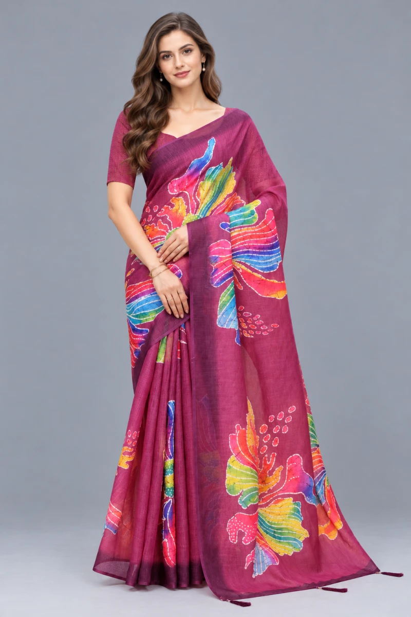 Scgt Shatika B Linen Handloom Saree Collection 2