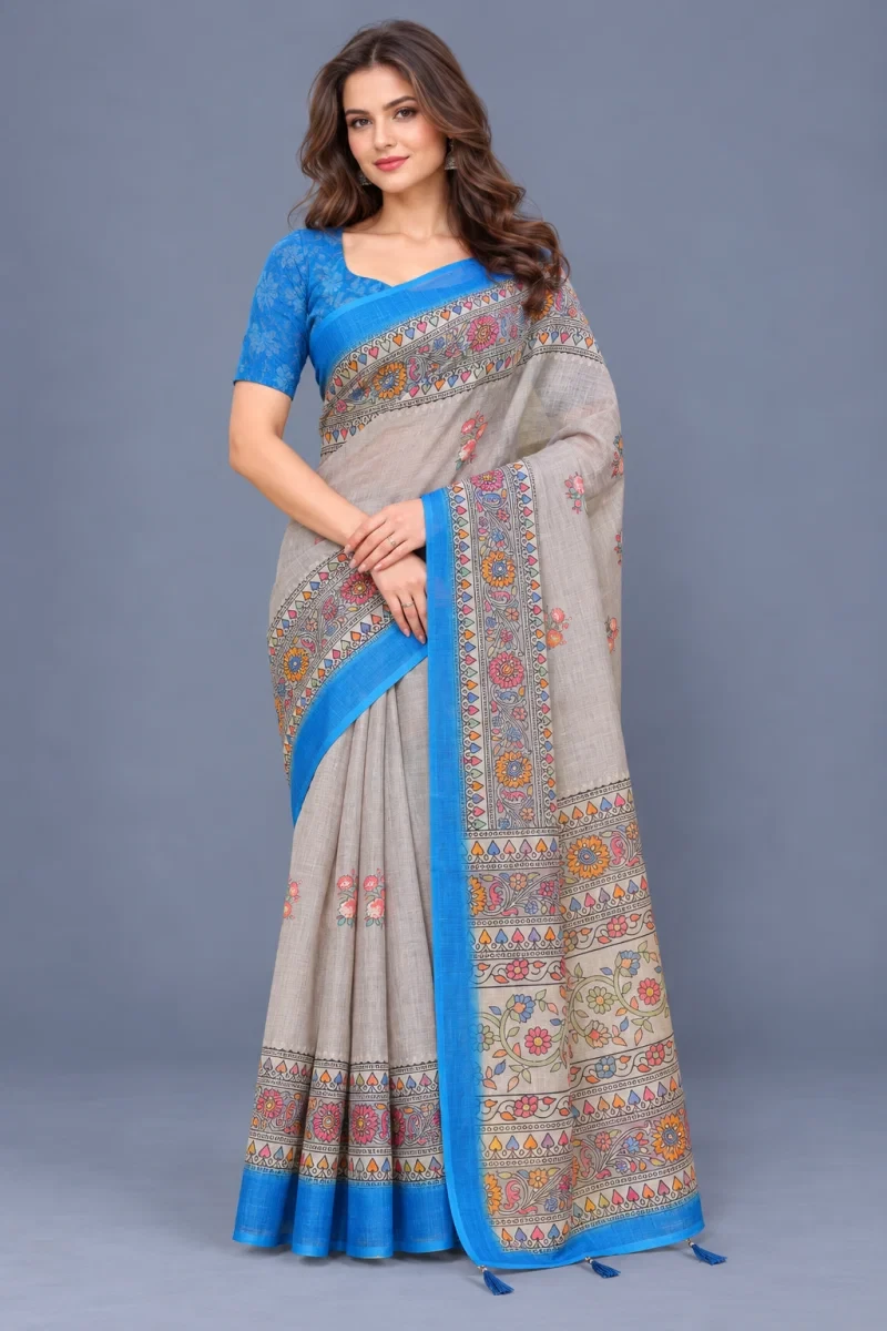Scgt Shatika B Linen Handloom Saree Collection 3