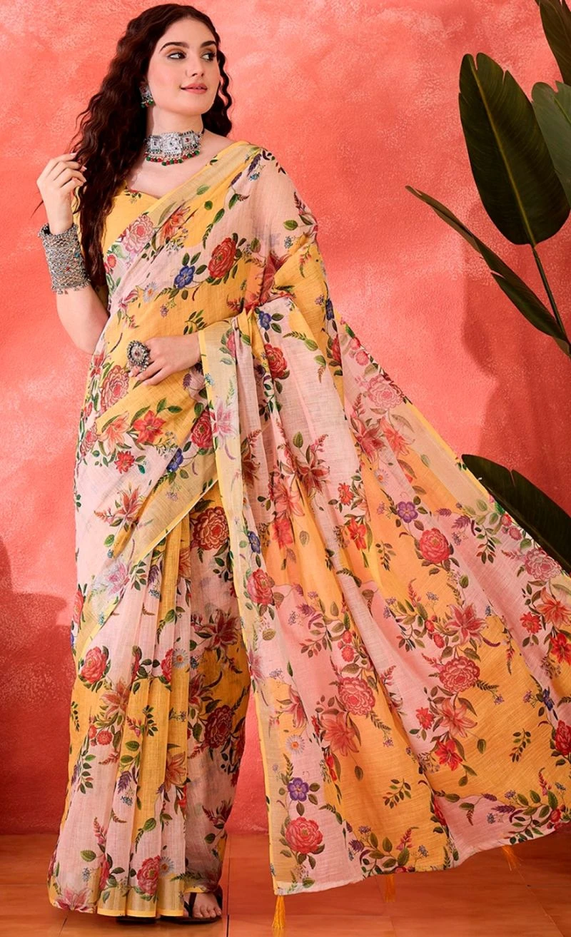 Scgt Sringar A Linen Woven Handloom Saree Collection 11