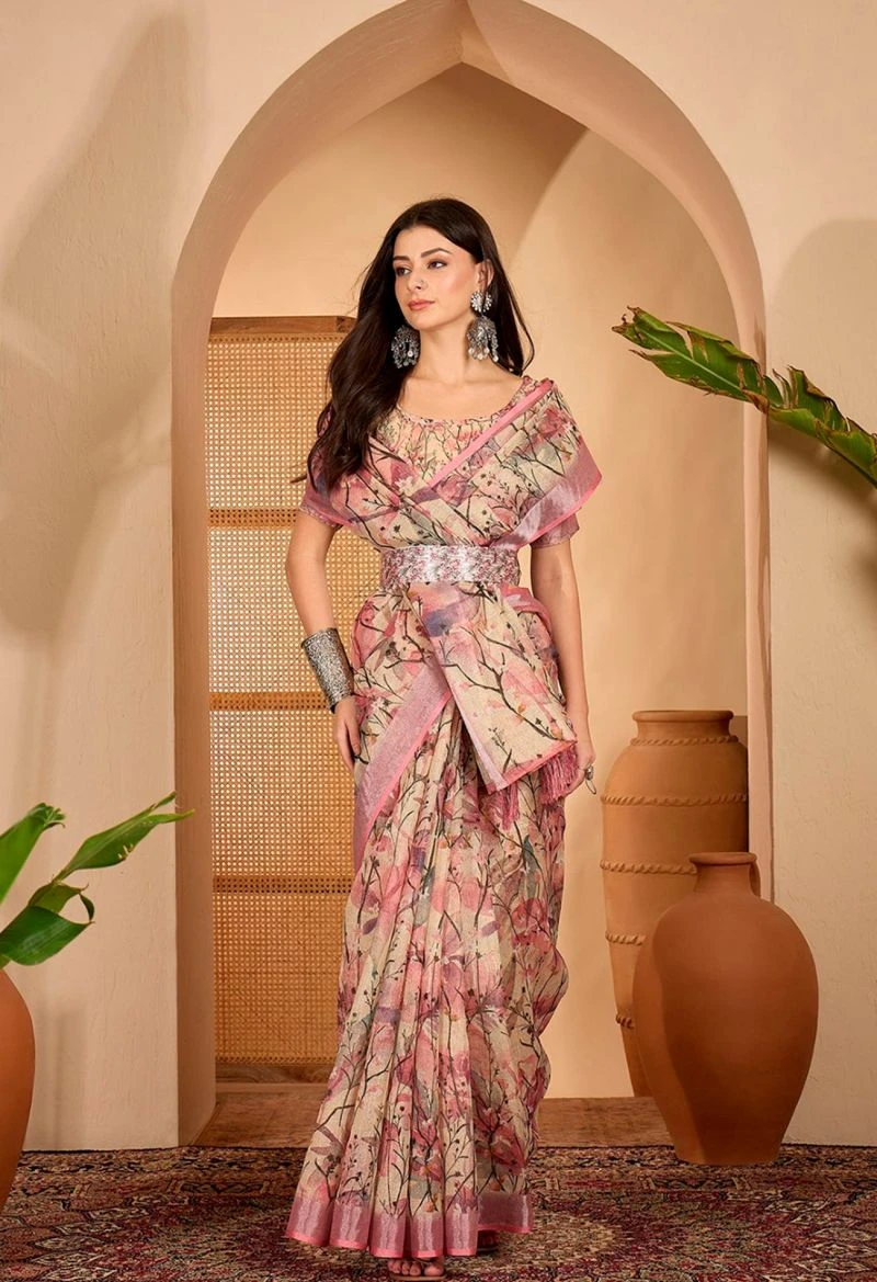 Scgt Sringar A Linen Woven Handloom Saree Collection 12