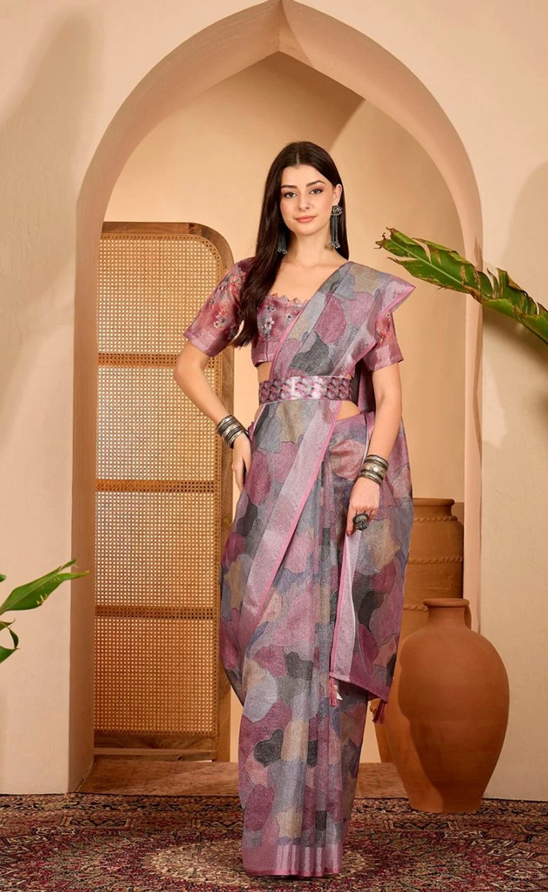 Scgt Sringar A Linen Woven Handloom Saree Collection 13