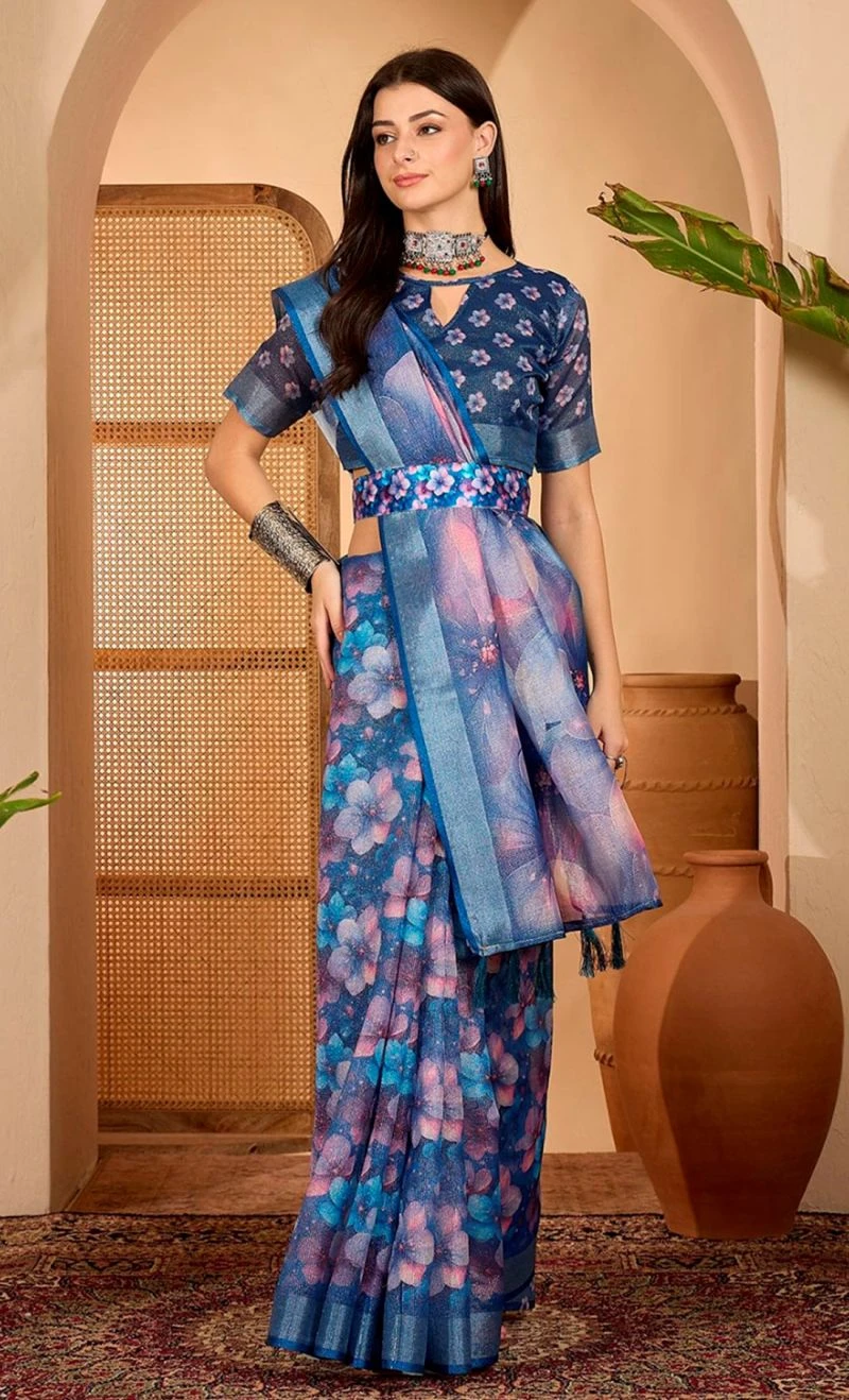 Scgt Sringar B Linen Woven Handloom Saree Collection 11