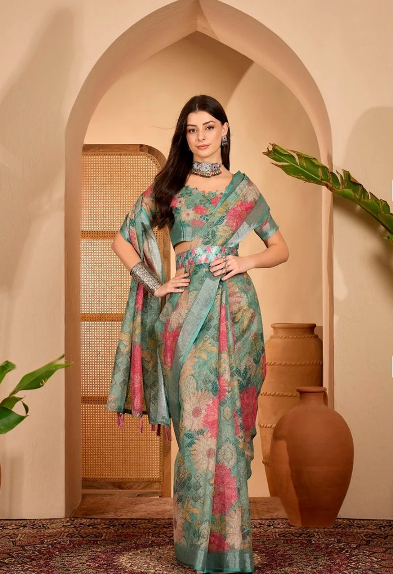 Scgt Sringar B Linen Woven Handloom Saree Collection 12