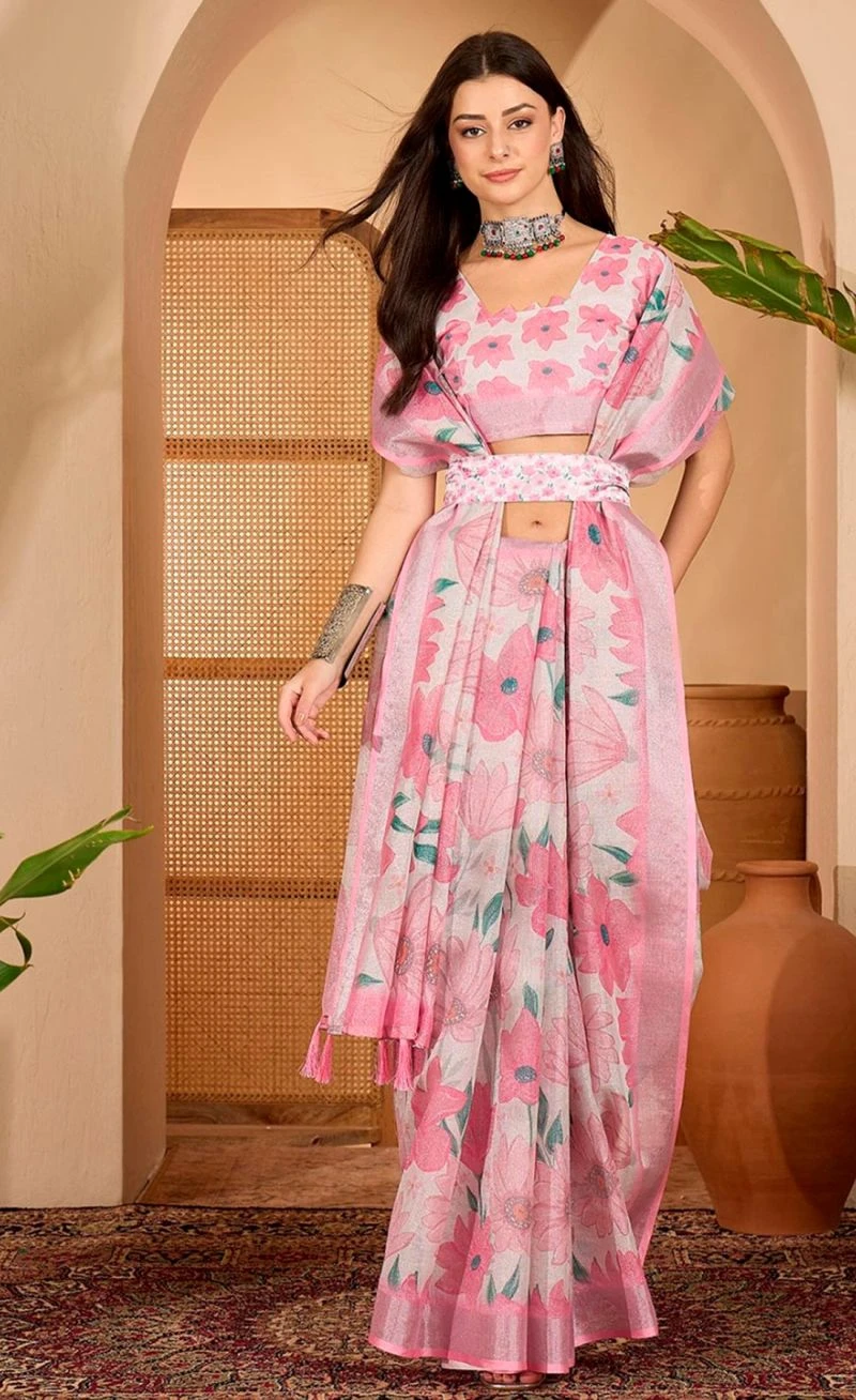 Scgt Sringar B Linen Woven Handloom Saree Collection 13
