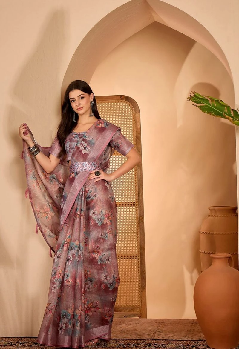Scgt Sringar B Linen Woven Handloom Saree Collection 2