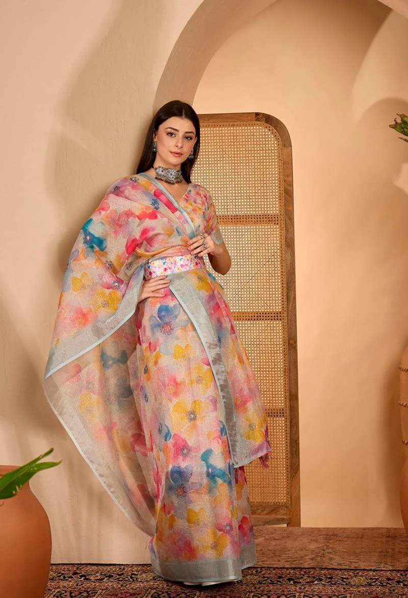 Scgt Sringar B Linen Woven Handloom Saree Collection 3