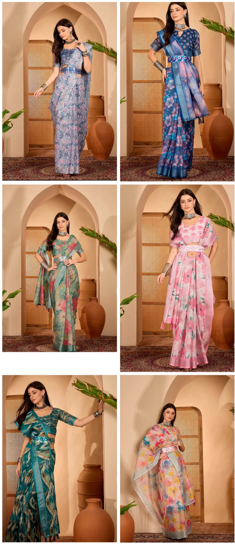 Scgt Sringar B Linen Woven Handloom Saree Collection 5