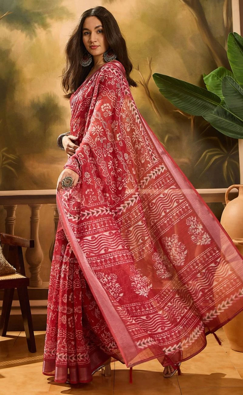 Scgt Sringar B Linen Woven Handloom Saree Collection 7