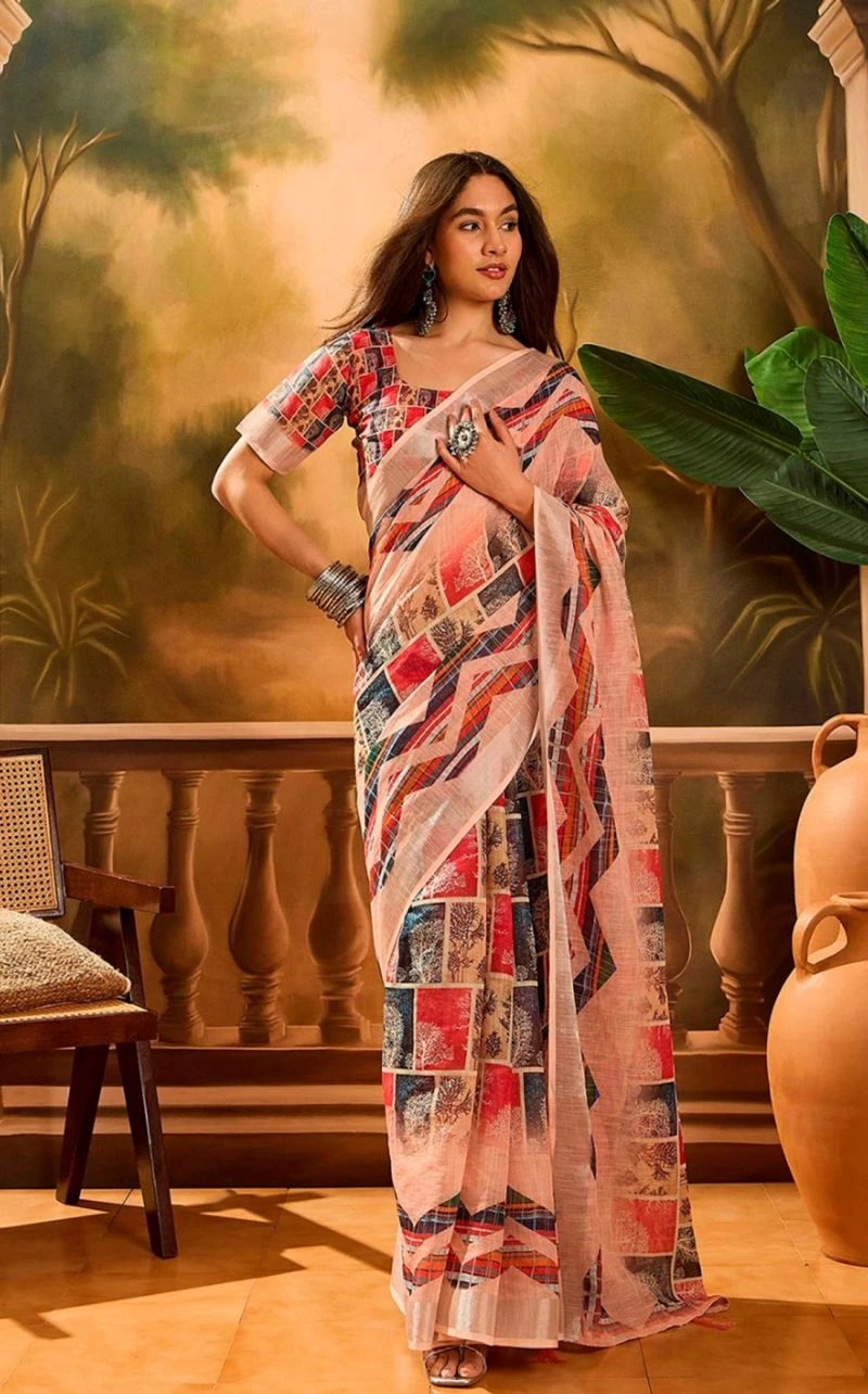 Scgt Sringar B Linen Woven Handloom Saree Collection 8