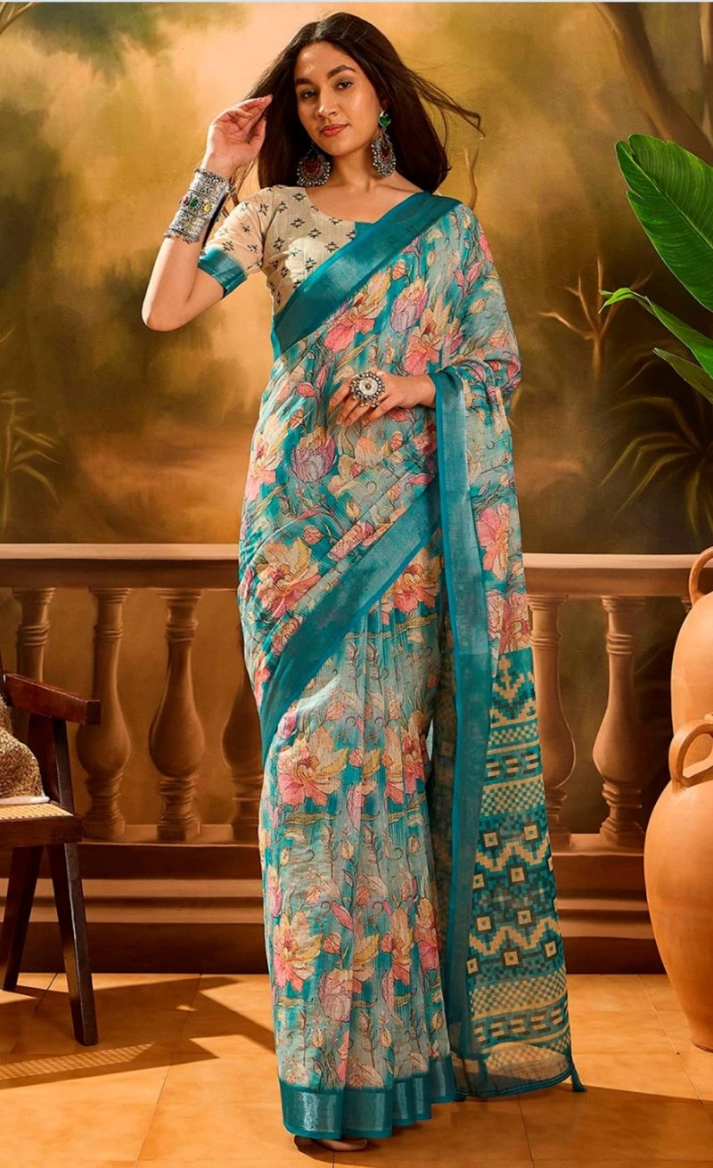 Scgt Sringar B Linen Woven Handloom Saree Collection 9