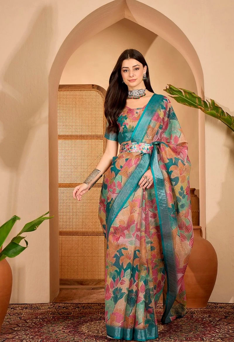 Scgt Sringar C Linen Woven Handloom Saree Collection 10