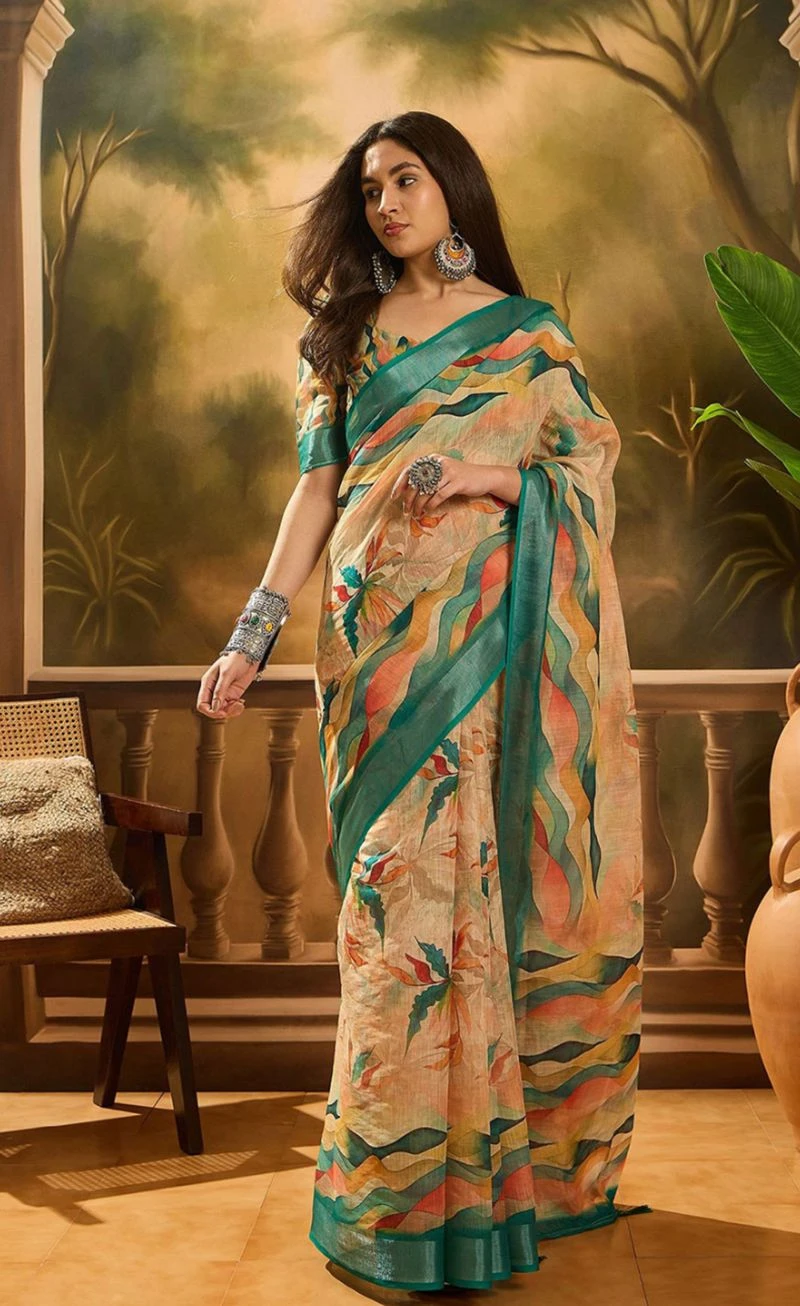 Scgt Sringar C Linen Woven Handloom Saree Collection 12
