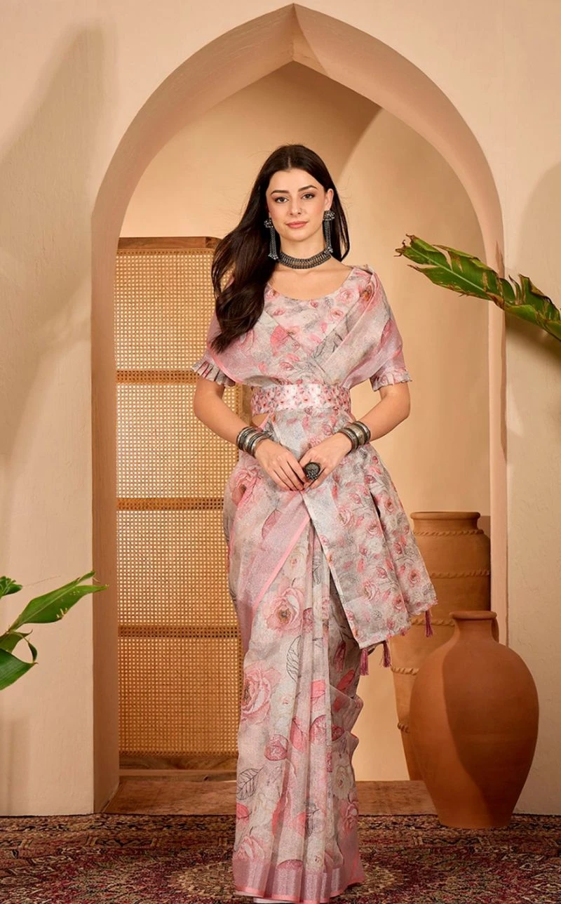 Scgt Sringar C Linen Woven Handloom Saree Collection 14