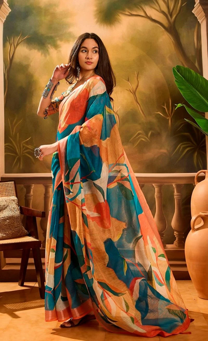 Scgt Sringar C Linen Woven Handloom Saree Collection 2