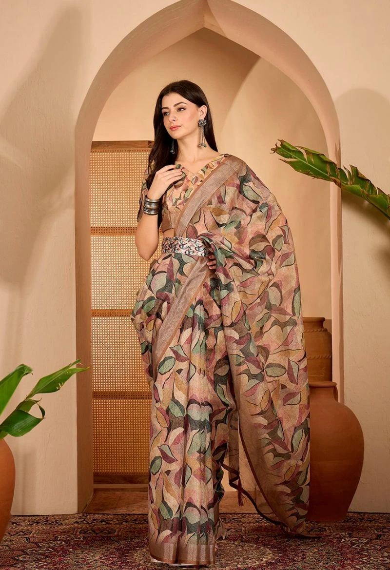 Scgt Sringar C Linen Woven Handloom Saree Collection 3