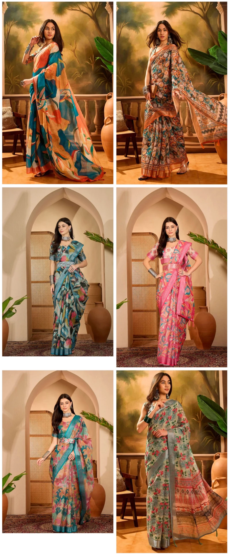 Scgt Sringar C Linen Woven Handloom Saree Collection 6