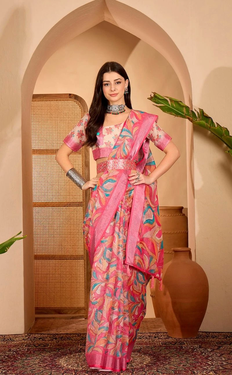 Scgt Sringar C Linen Woven Handloom Saree Collection 9
