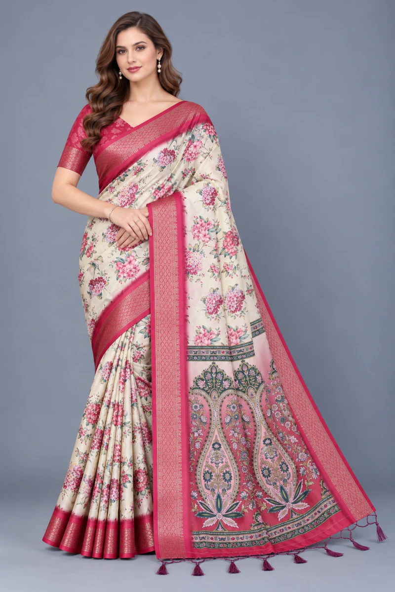 Schc Akshita B Cotton Silk Floral Saree Collection 2