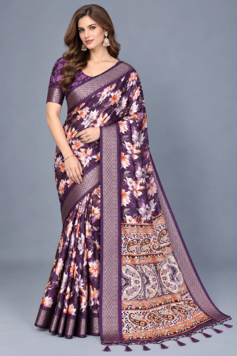 Schc Akshita B Cotton Silk Floral Saree Collection 3