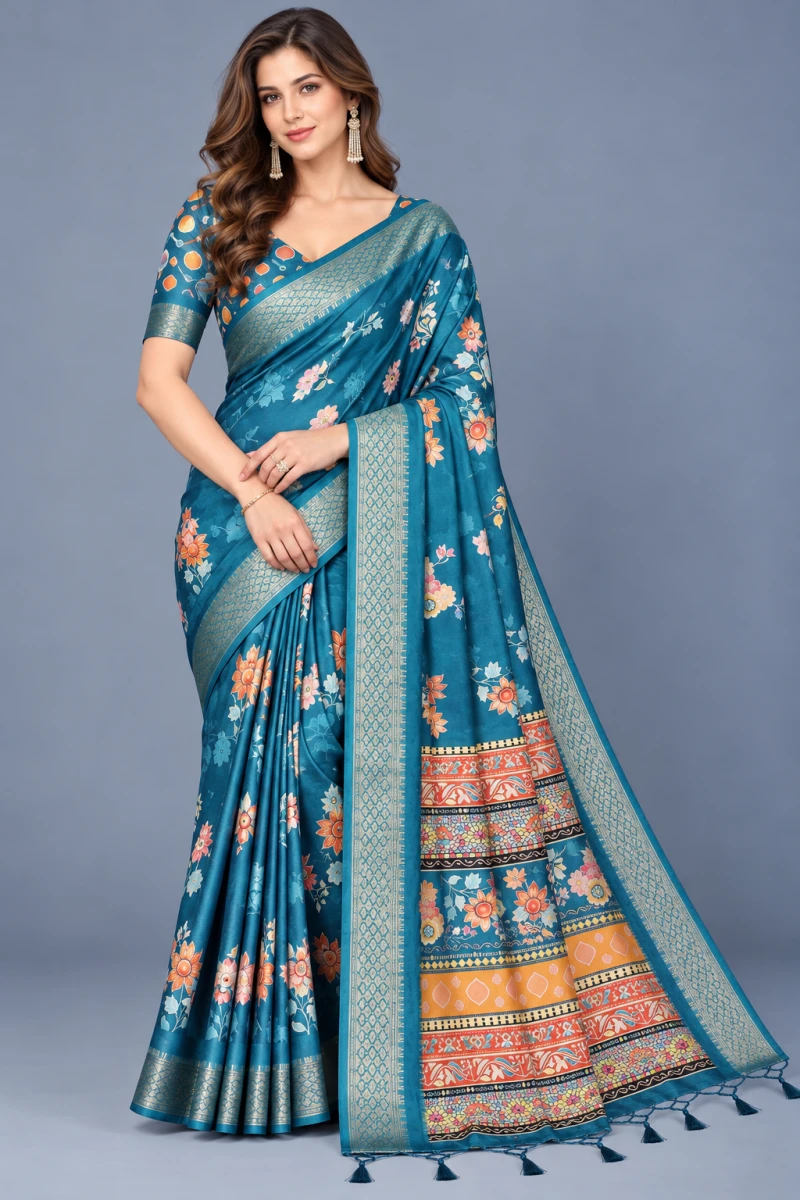 Schc Akshita B Cotton Silk Floral Saree Collection 4