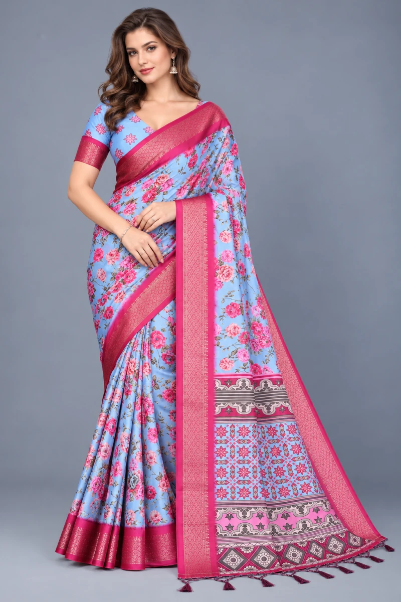 Schc Akshita B Cotton Silk Floral Saree Collection 5