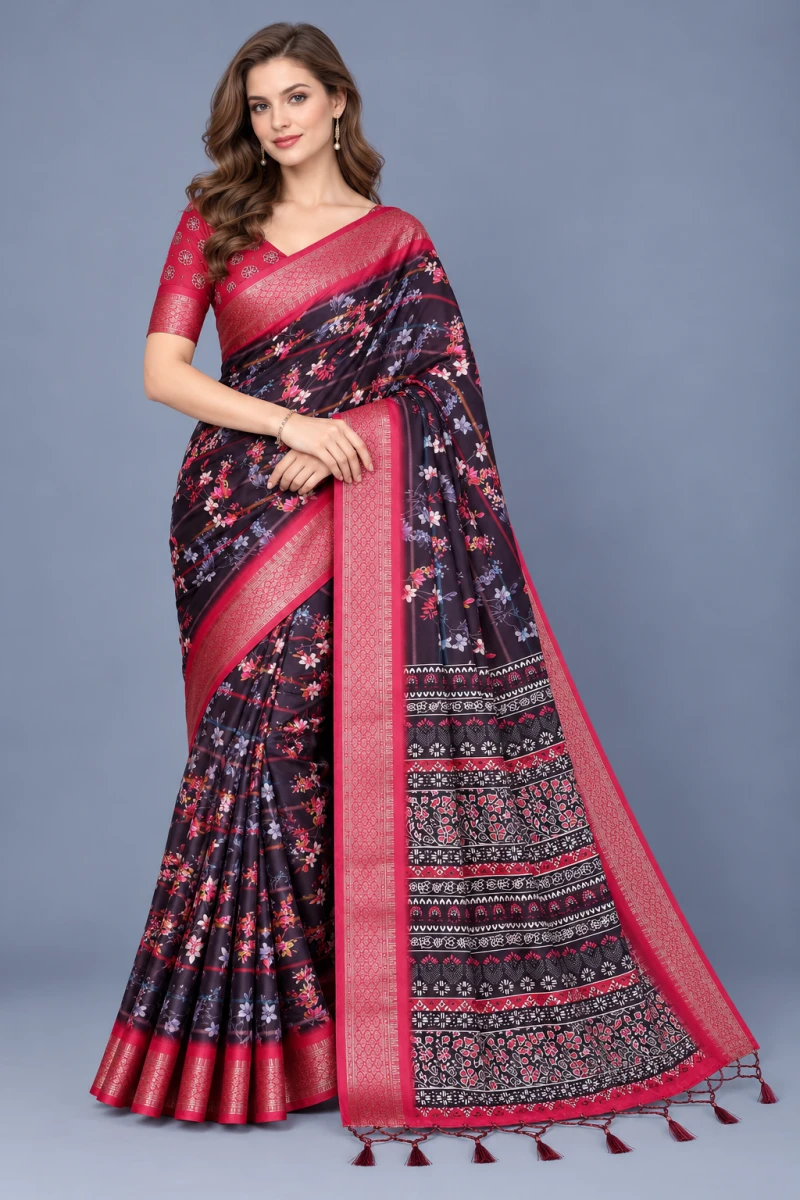 Schc Akshita B Cotton Silk Floral Saree Collection 6