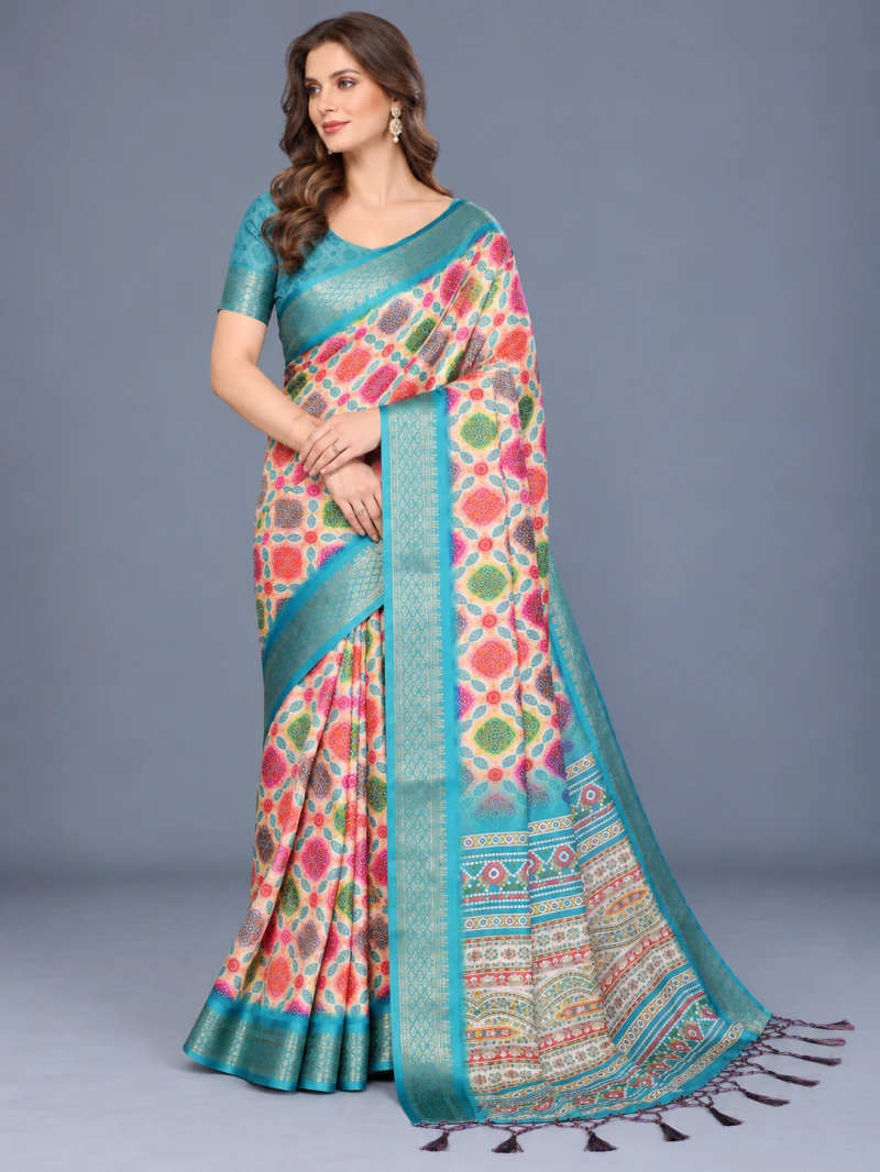 Schc Bandhej Cotton Silk Bandhej Saree Collection 3