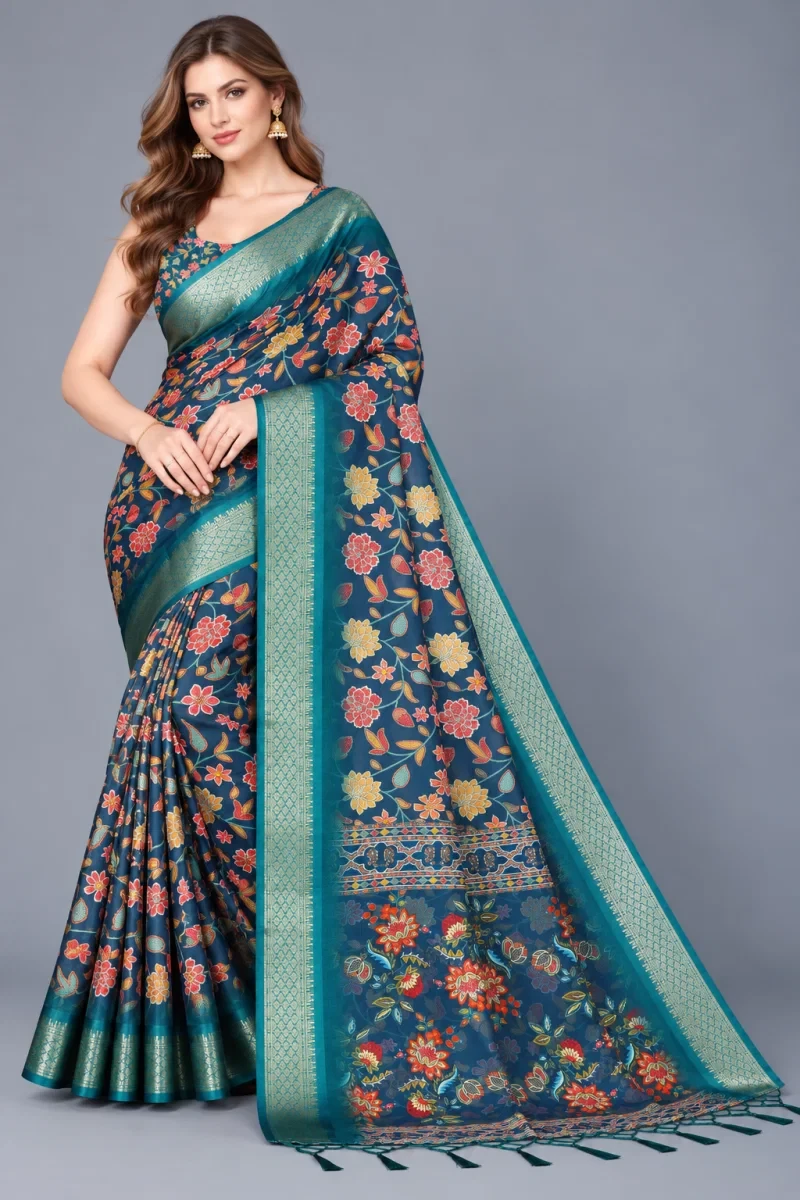 Schc Mokshali A Cotton Silk Kalamkari Printed Saree Collection