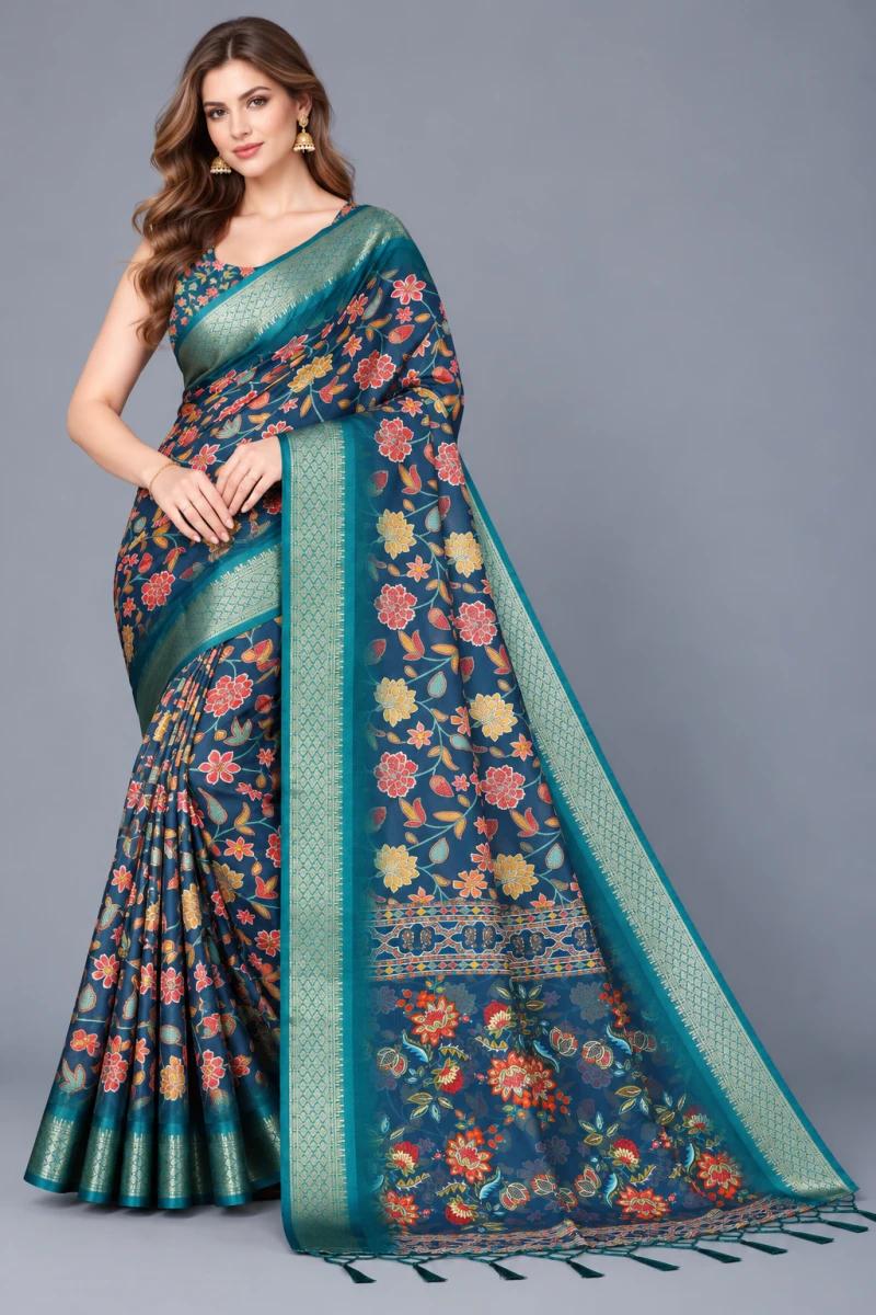 Schc Mokshali A Cotton Silk Kalamkari Printed Saree Collection 2