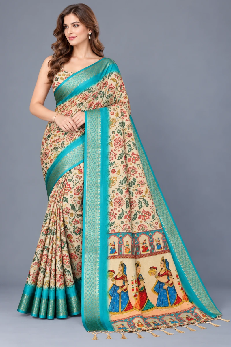 Schc Mokshali A Cotton Silk Kalamkari Printed Saree Collection 3