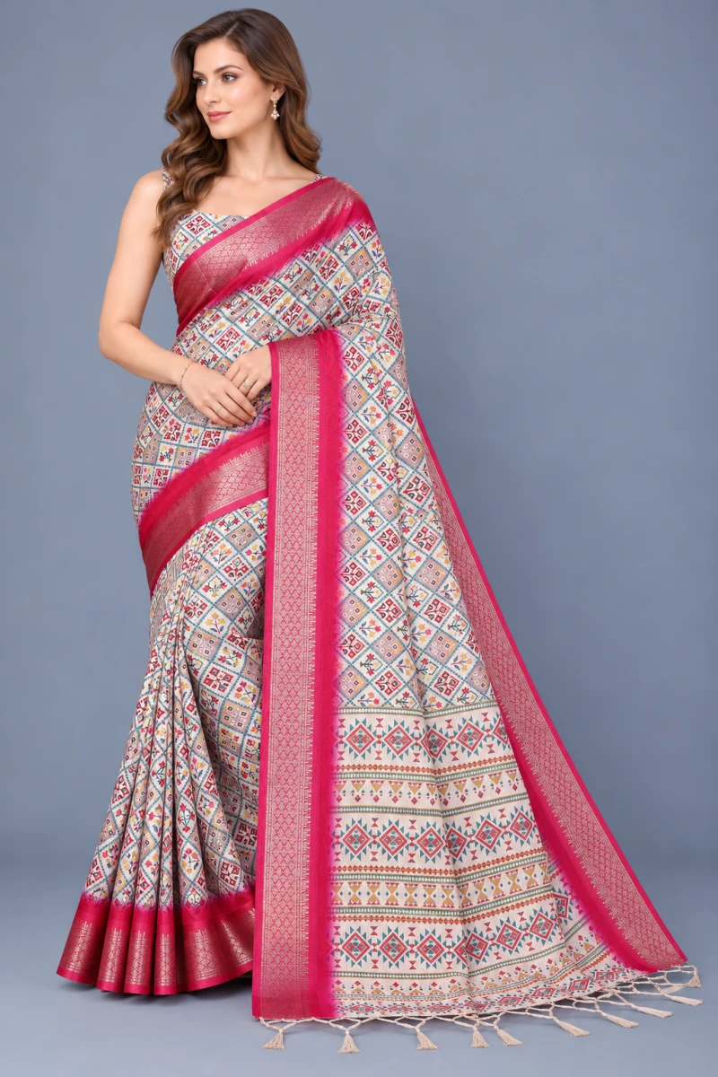 Schc Mokshali A Cotton Silk Kalamkari Printed Saree Collection 5