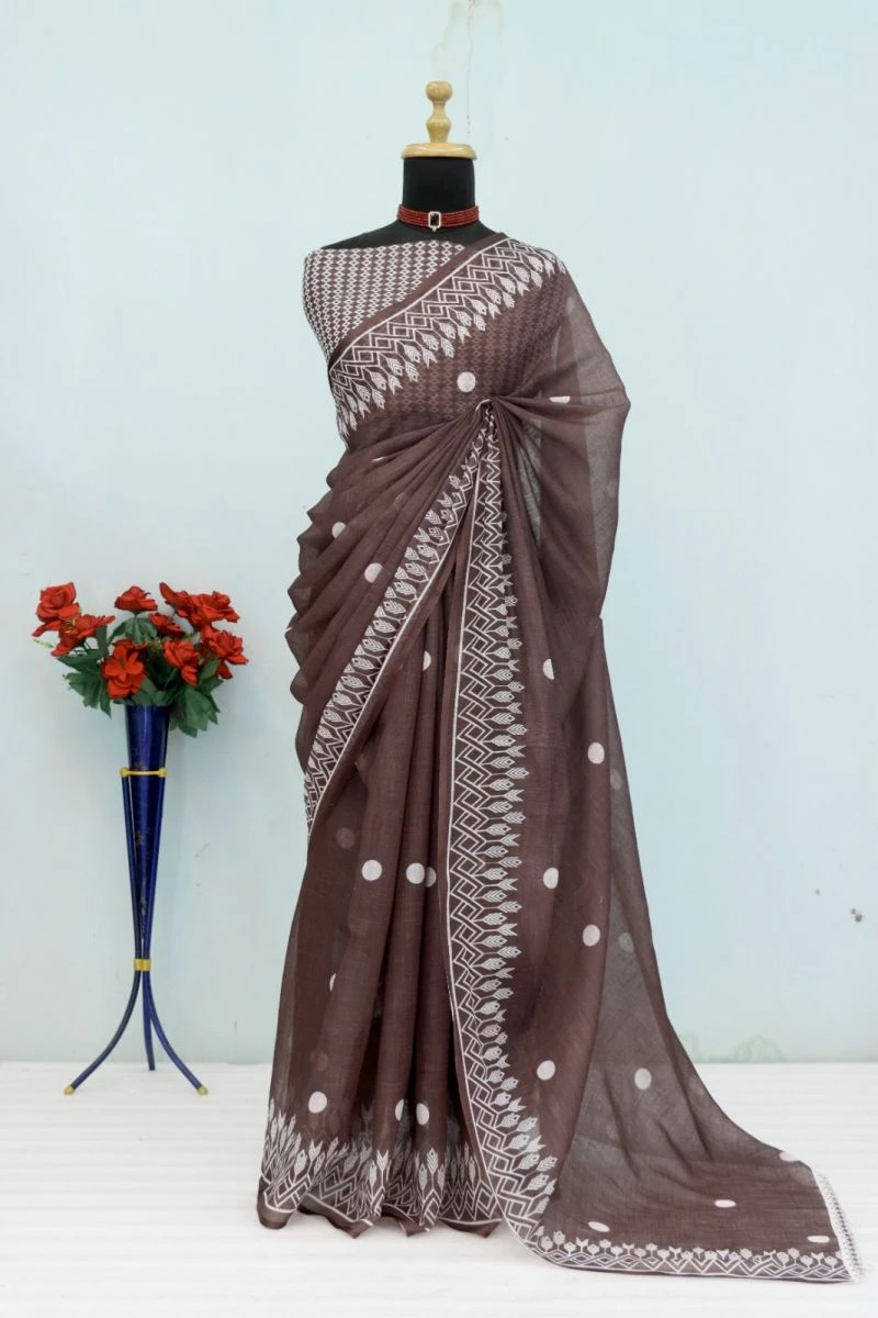 Schc Swara P Linen Handloom Office Saree Collection 12