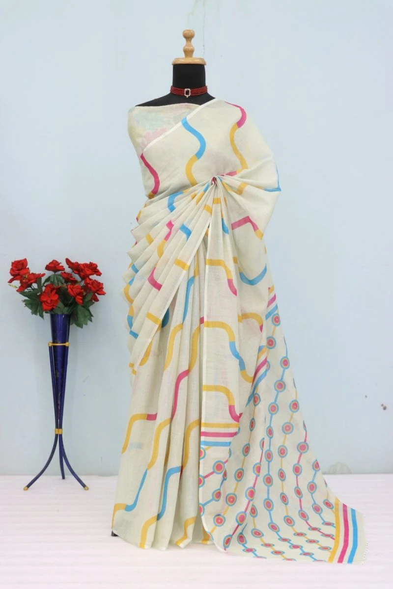 Schc Swara P Linen Handloom Office Saree Collection 8