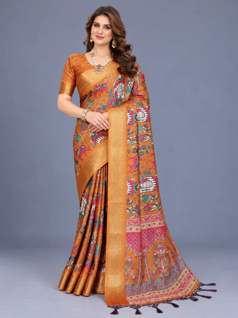 Schc Swara Q Cotton Silk Kalamkari Saree Collection 12