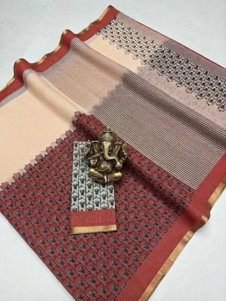 Sckr Flora D Linen Floral Printed Saree Collection 2