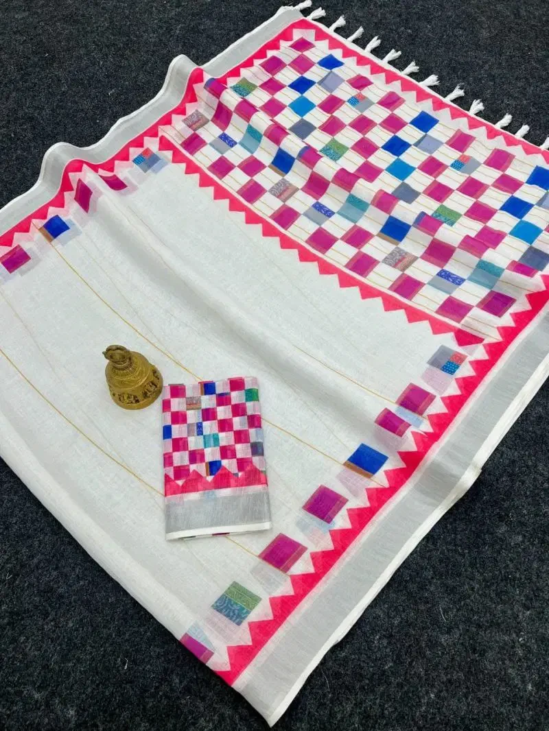 Sckr Flora E Linen Floral Printed Saree Collection 1