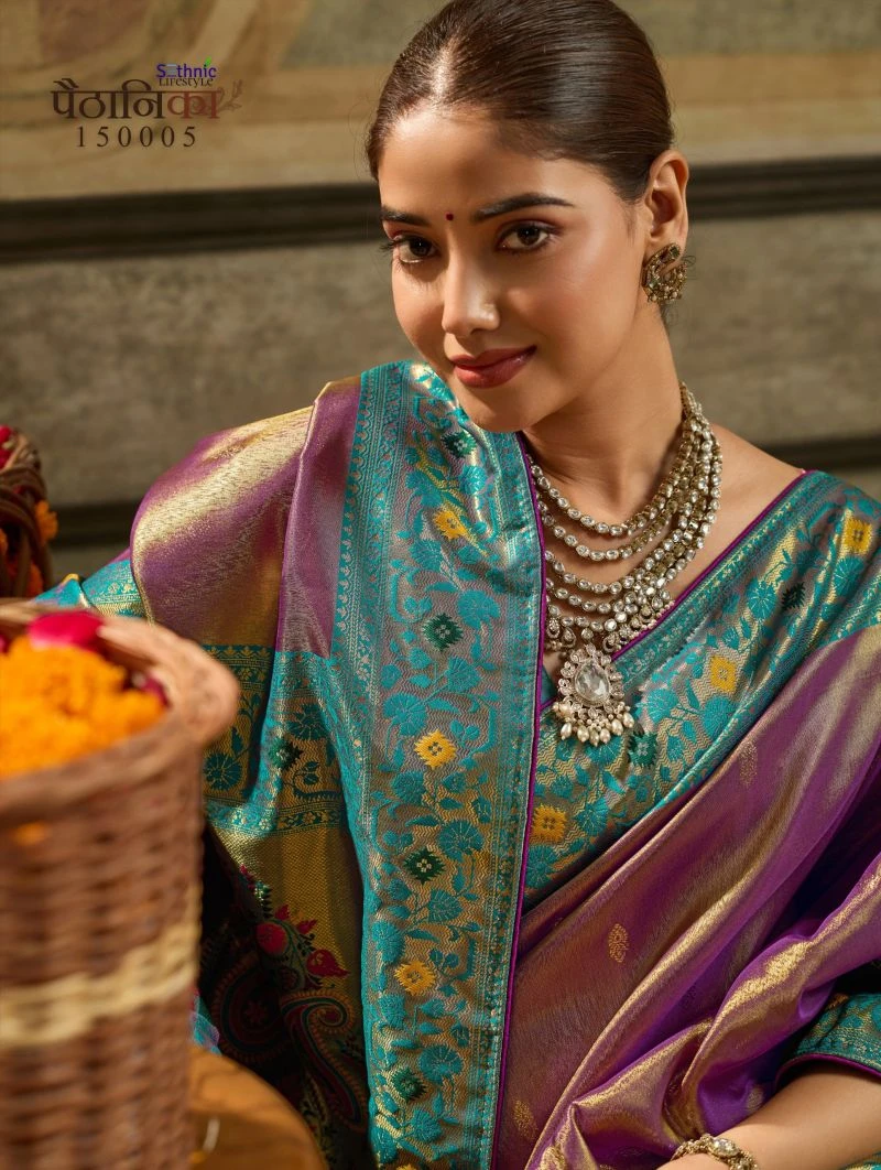 Sethnic Paithanika Tissue Paithani Silk Meenakari Work Saree Collection 11